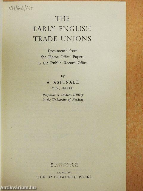 The Early English Trade Unions