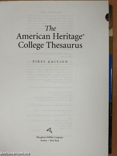 The American Heritage College Thesaurus