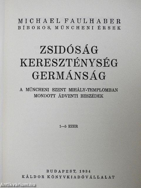 Zsidóság, kereszténység, germánság