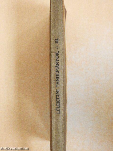 Lélektani tanulmányok III.