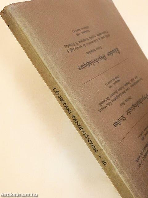 Lélektani tanulmányok III.