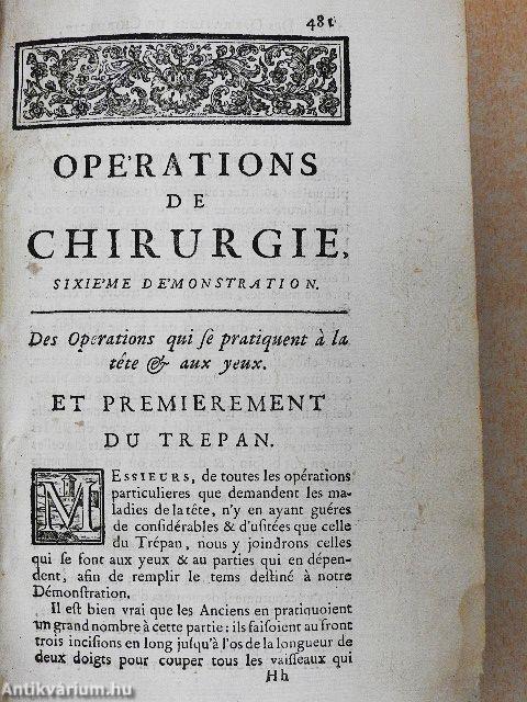 Cours d'operations de Chirurgie II. (töredék)