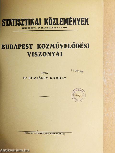 Budapest közművelődési viszonyai