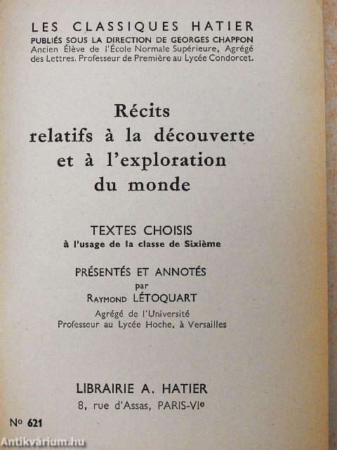 Récits relatifs a la découverte et a l'exploration du monde