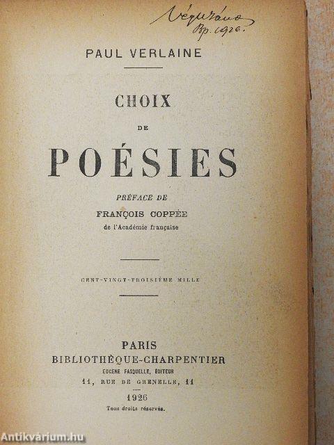 Choix de poésies de Paul Verlaine