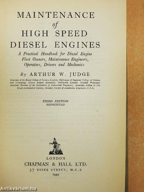 Maintenance of High Speed Diesel Engines
