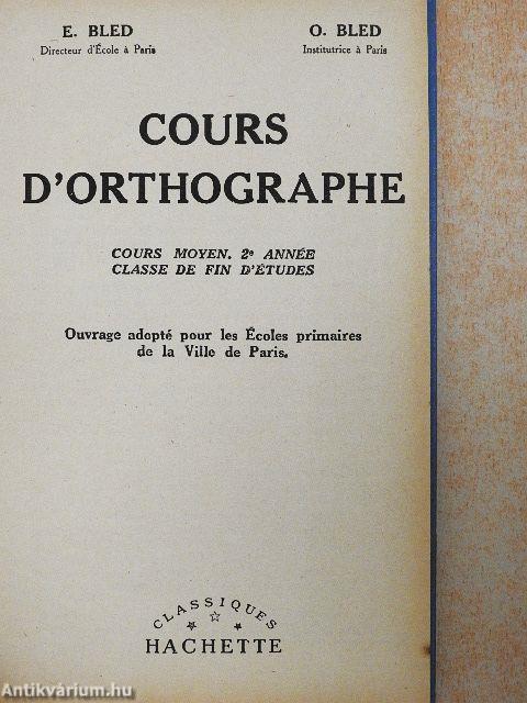 Cours d'orthographie