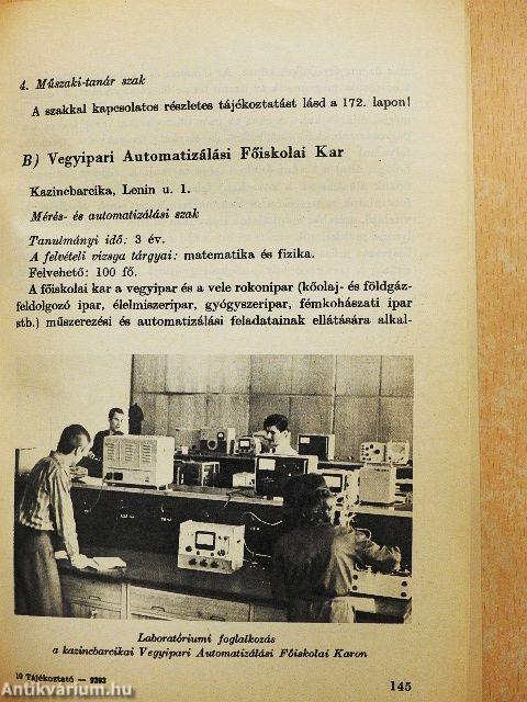 Tájékoztató a magyar felsőoktatási intézményekről 1972