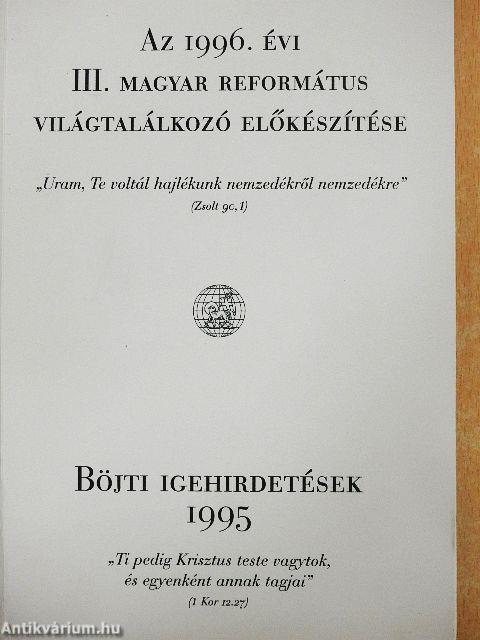 Az 1996. évi III. Magyar Református Világtalálkozó előkészítése