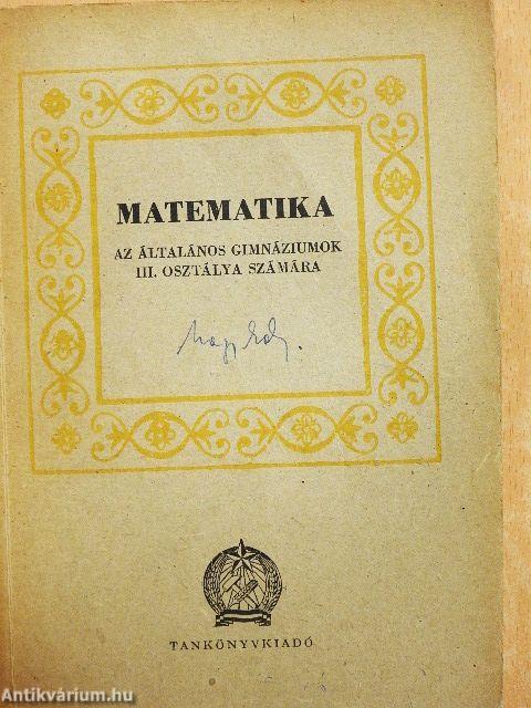 Matematika III.