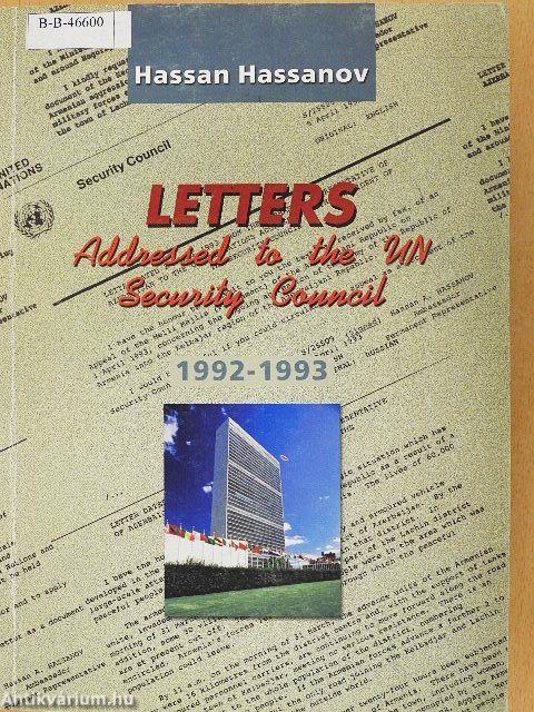 Letters addressed to the UN Security Council 1992-1993