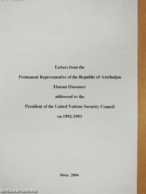 Letters addressed to the UN Security Council 1992-1993