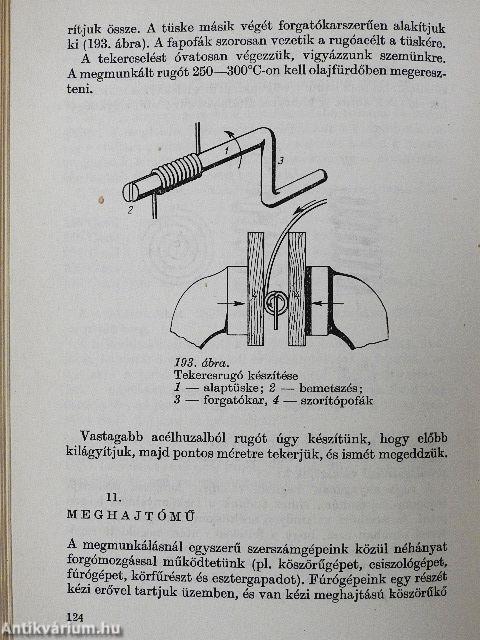 Műhelyfelszerelés és technológia