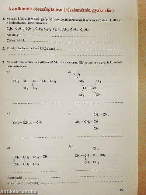 Kémia munkafüzet 10.