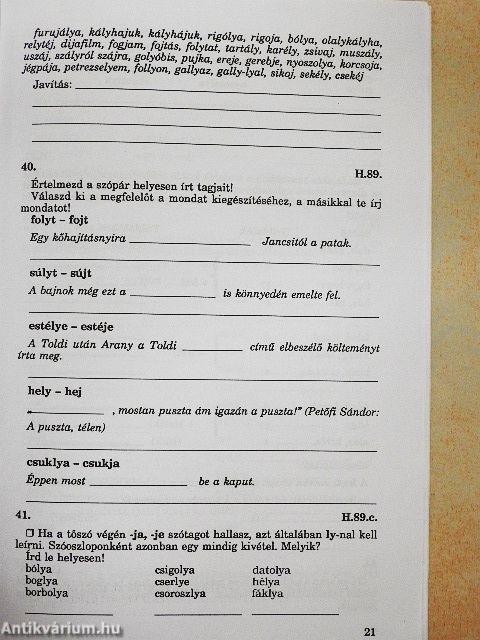 Helyesírási gyakorlófüzet 8. osztály