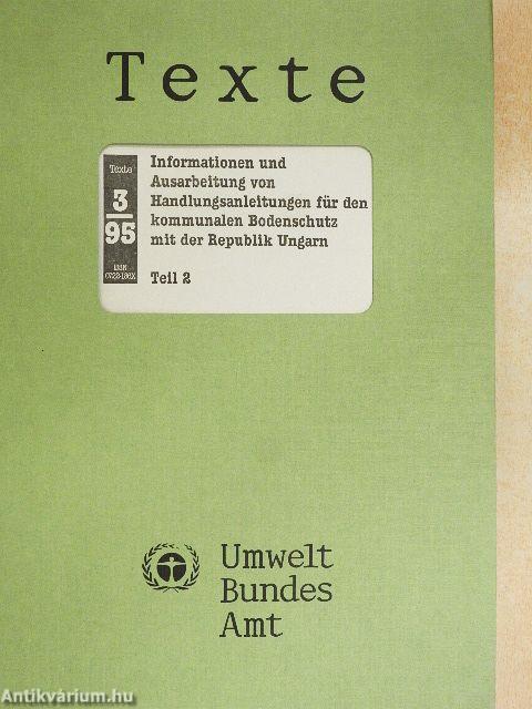 Informationen und Ausarbeitung von Handlungsanleitungen für den kommunalen Bodenschutz mit der Republik Ungarn 1-2.