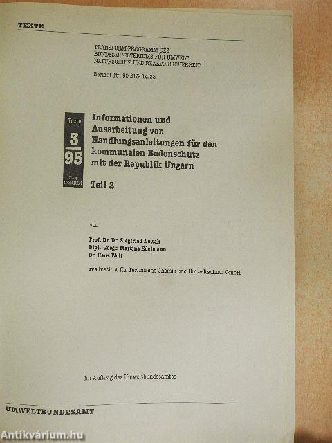Informationen und Ausarbeitung von Handlungsanleitungen für den kommunalen Bodenschutz mit der Republik Ungarn 1-2.