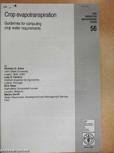 Crop evapotranspiration