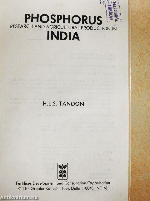 Phosphorus research and agricultural production in India