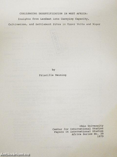 Challenging desertification in West Africa