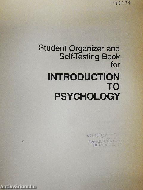 Introduction to Psychology/Student organizer and self-testing book for Introduction to Psychology
