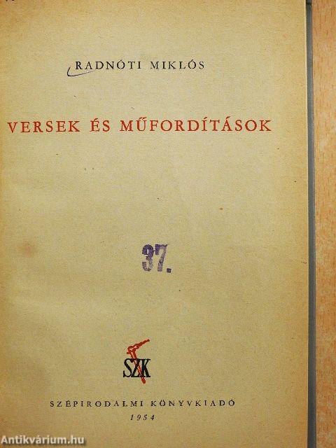 Versek és műfordítások