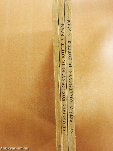 A Magyar Tudományos Akadémia Műszaki Tudományok Osztályának közleményei 1951/1-4.