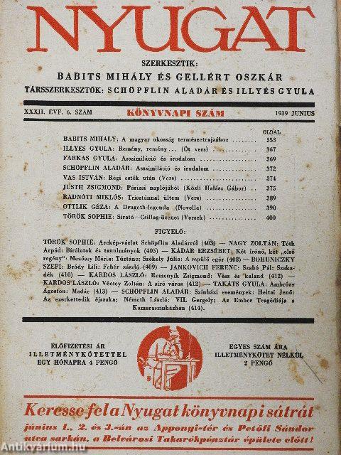 Nyugat 1939. junius