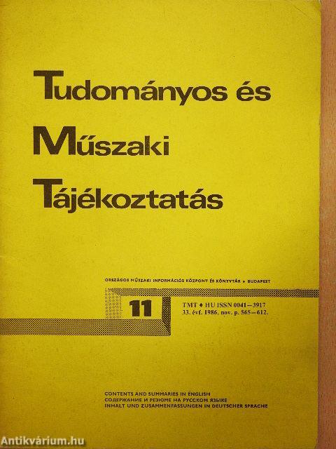 Tudományos és Műszaki Tájékoztatás 1986. november