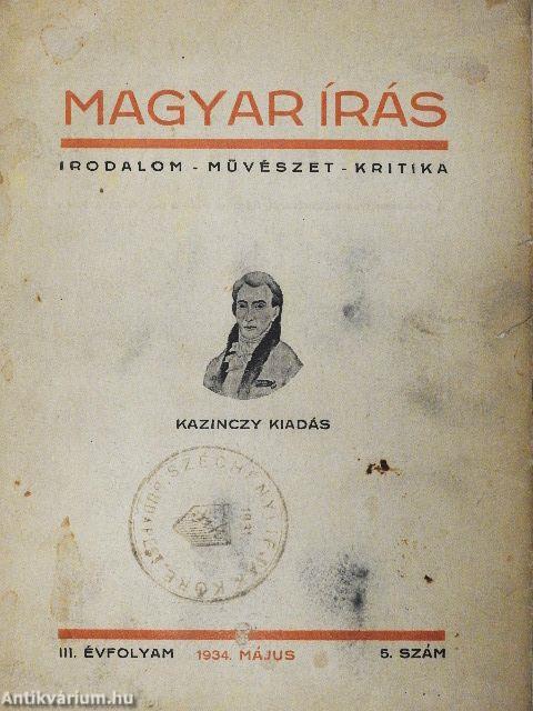 Magyar Írás 1934. május