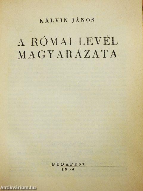 A római levél magyarázata