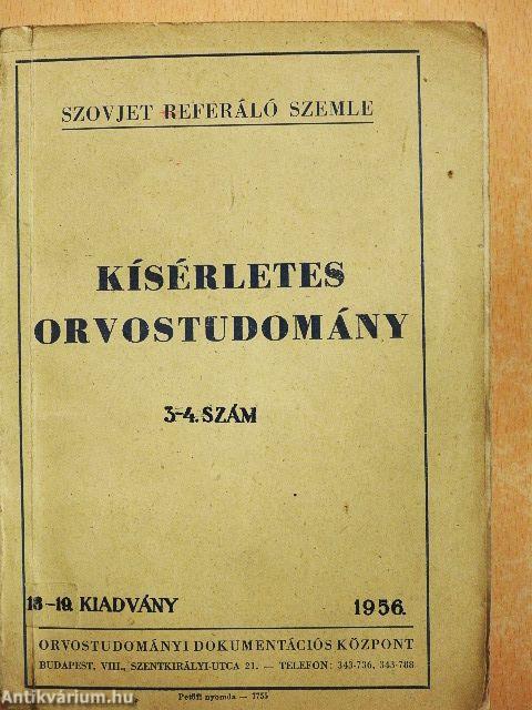 Kísérletes orvostudomány 3-4.