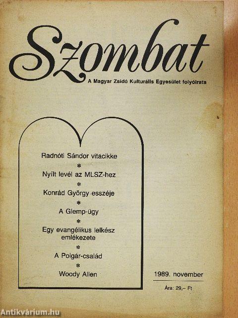 Szombat 1989. november