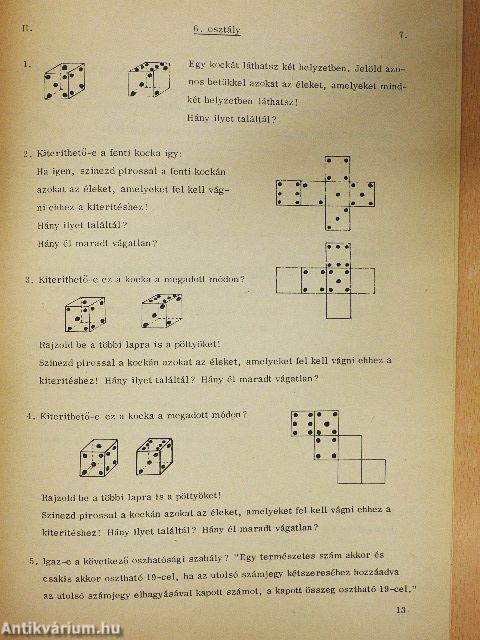 Kis Matematikusok Baráti Köre Feladatlapok - 6. évfolyam