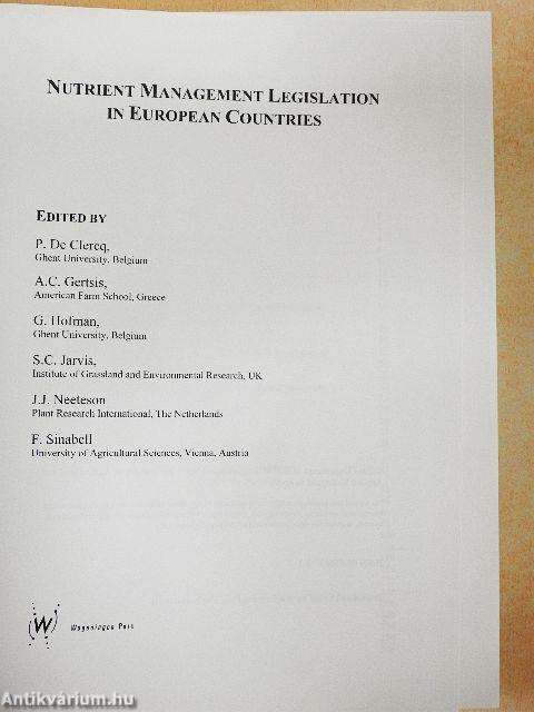 Nutrient Management Legislation in European Countries