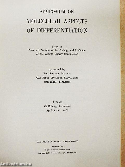 Symposium on molecular aspects of differentiation