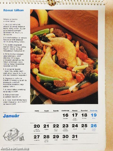 Szakácskönyv, naptárral 1986