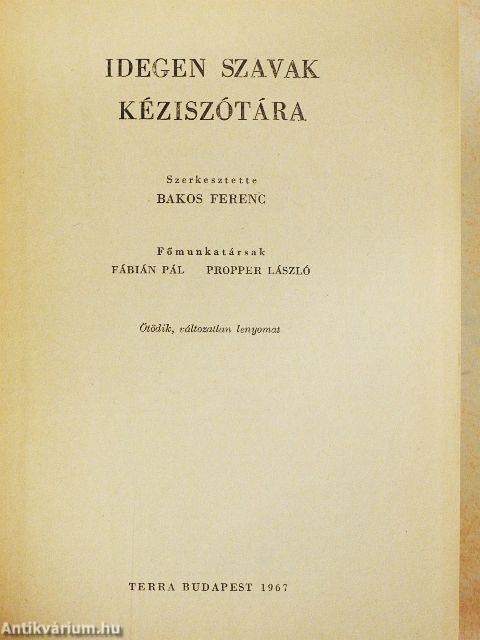 Idegen szavak kéziszótára