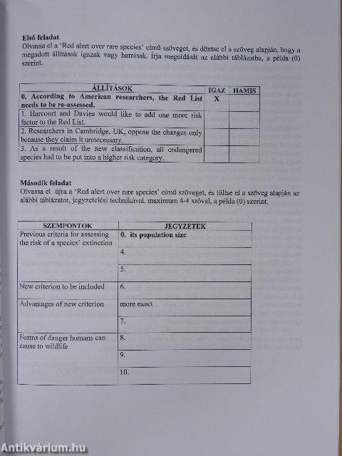 Feladatgyűjtemény az írásbeli vizsgához