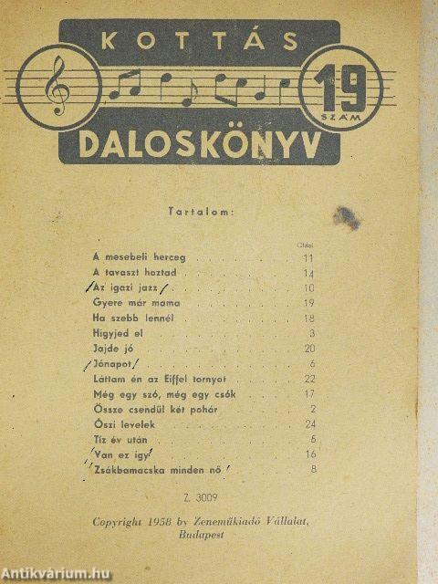 Kottás daloskönyv 19.