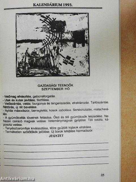Kevi kalendárium 1993.