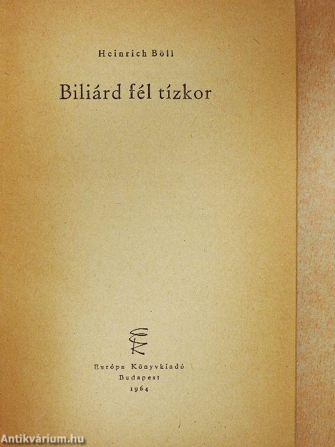 Biliárd fél tízkor