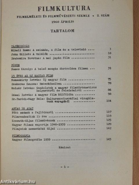 Filmkultúra 1960. április
