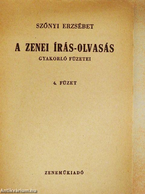 A zenei írás-olvasás gyakorló füzetei 4.