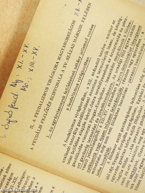 Magyar gazdaságtörténet 1848-ig I/1.