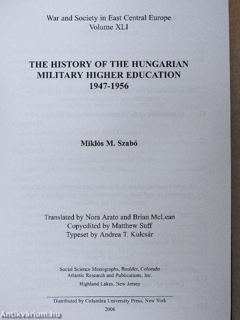 The History of the Hungarian Military Higher Education 1947-1956