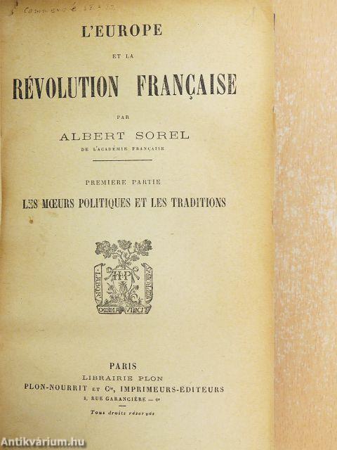 L'Europe et la Révolution Francaise I-VIII./Table Alphabétique