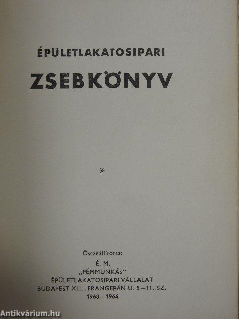 Épületlakatosipari zsebkönyv