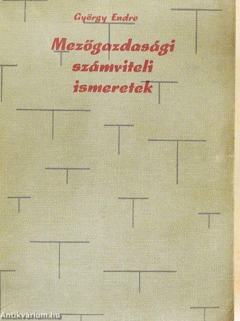 Mezőgazdasági számviteli ismeretek