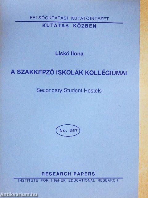 A szakképző iskolák kollégiumi